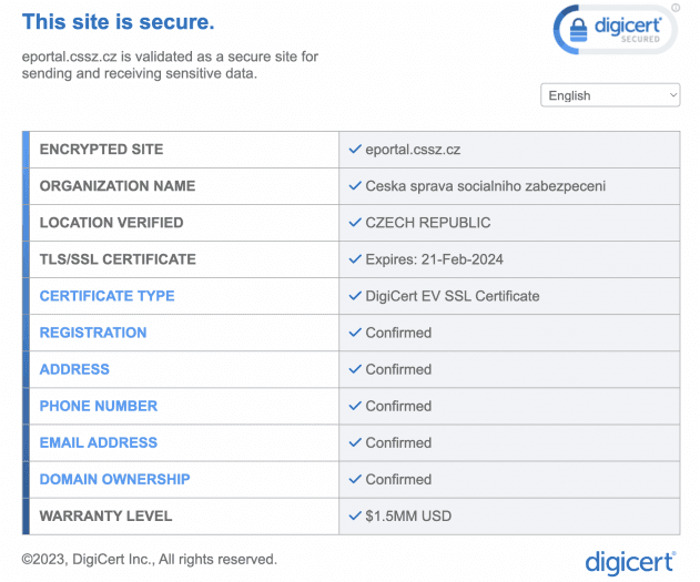 Digitální pečeť GeoTrust Secured