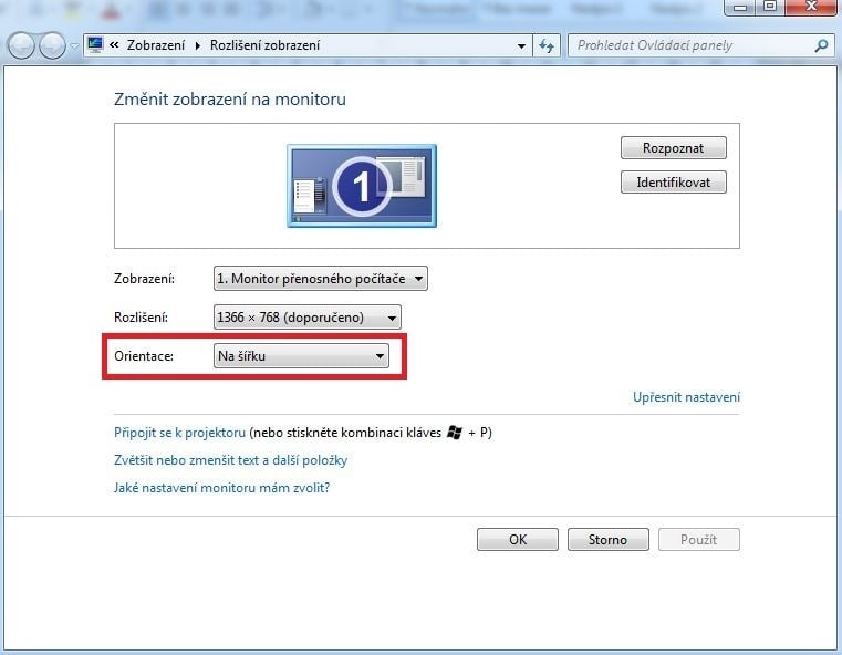 Jak vrátit rozlišení monitoru?