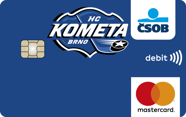 Platební karta s designem HC KOMETA Brno.