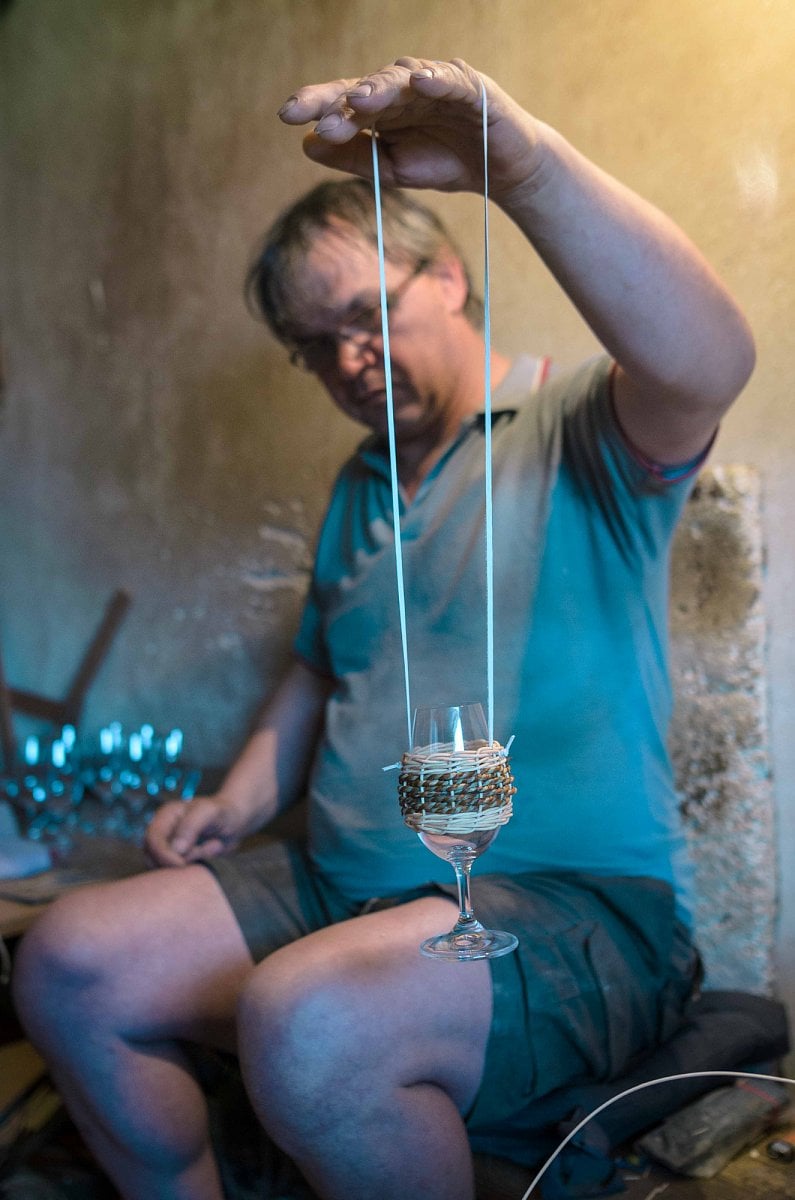 Hotová sklenička připravená na vinobraní