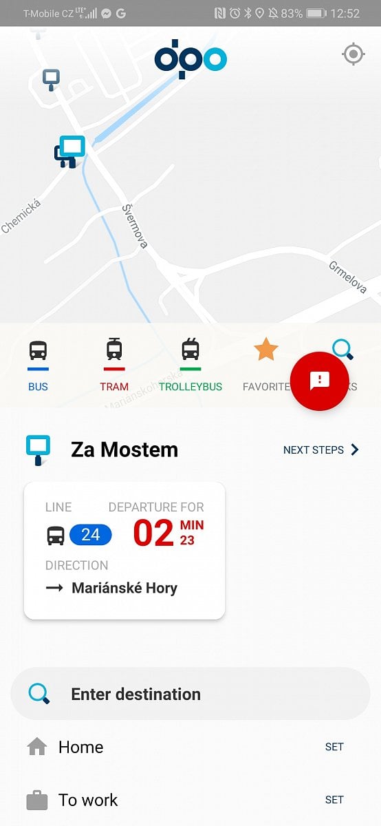 Mobilní aplikace MojeDPO od Dopravního podniku Ostrava