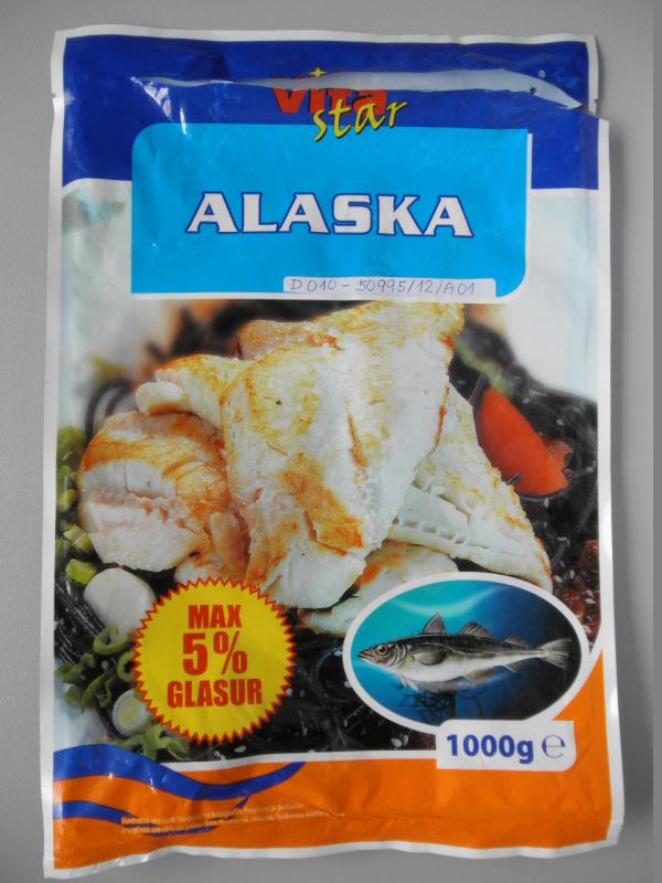 ALASKA "vita star" FILETY Z ALJAŠSKÉ TRESKY: nevyhověly v hmotnosti pevného podílu - obsahu masa (stanoveného tzv. po odkapu vody). Výrobce deklaroval 95 % a balení obsahovala 83,3 % a 85,8 % pevného podílu masa.