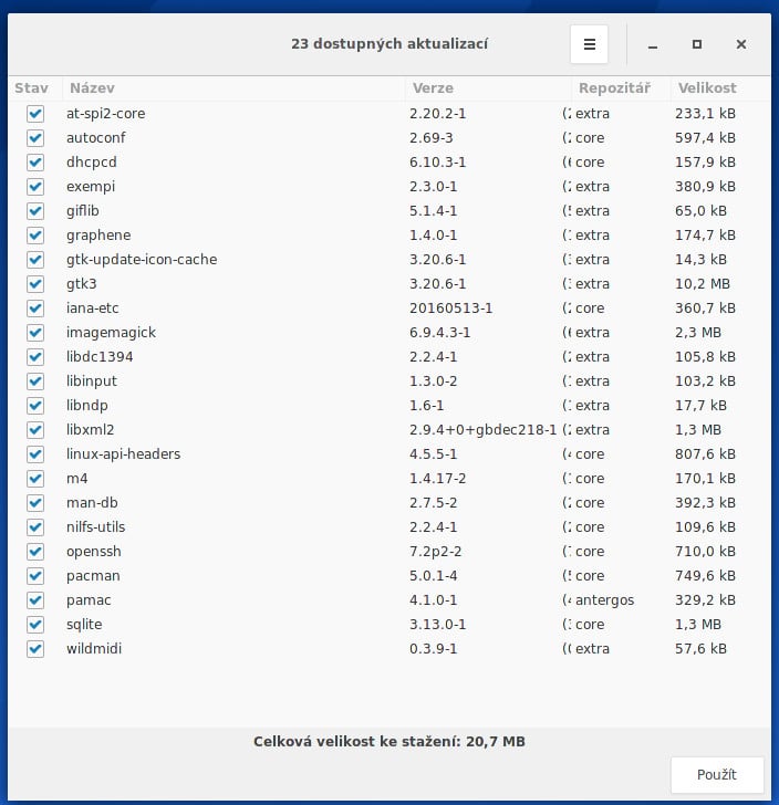 Antergos: start, aktualizace, demonstrace vlastností