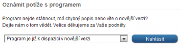 <p>Je-li u programu něco špatně, můžete chybu jednoduše nahlásit</p>