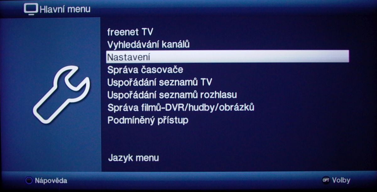 Technisat Digipal T2 DVR - menu nastavení