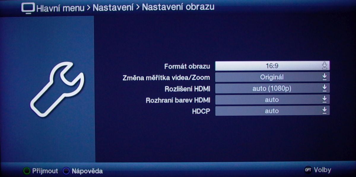 Technisat Digipal T2 DVR - menu nastavení
