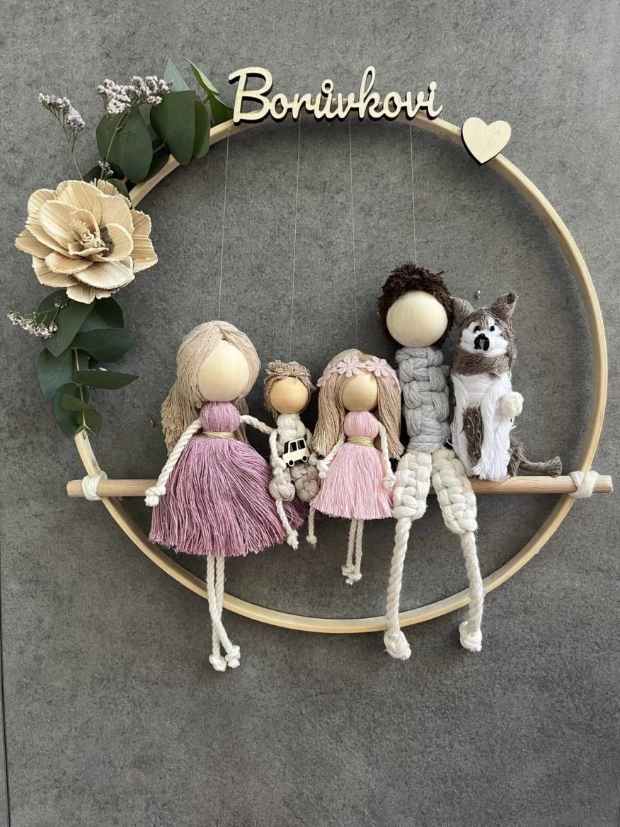 Macramé rodinka