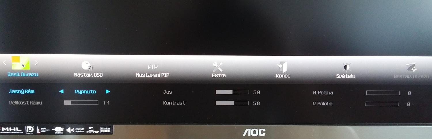 AOC U3277PQU - menu nastavení