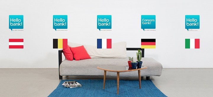 Hello Bank působí v 6 státech: v Česku, Belgii, Francii, Německu, Itálii a Rakousku.