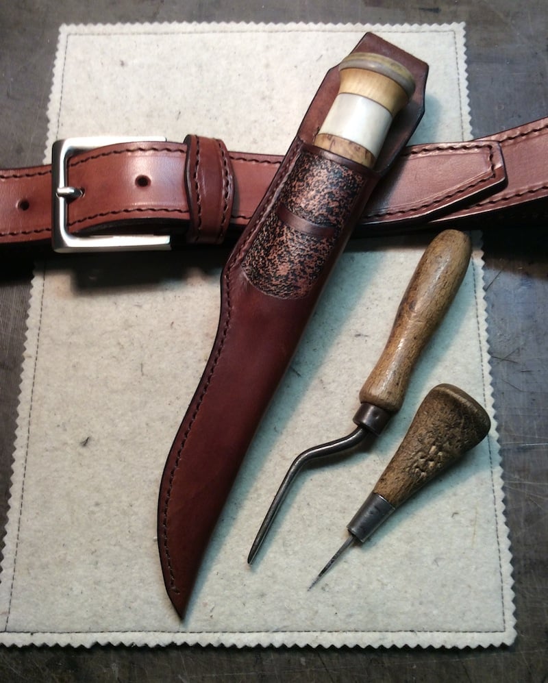 Výrobky sedláře Jana Hnátka a jeho kurzistů