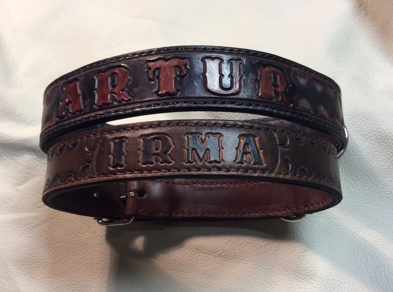 Výrobky sedláře Jana Hnátka a jeho kurzistů