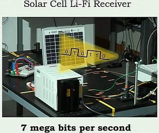 Fotovoltaický článek jako přijímač pro Li-Fi.