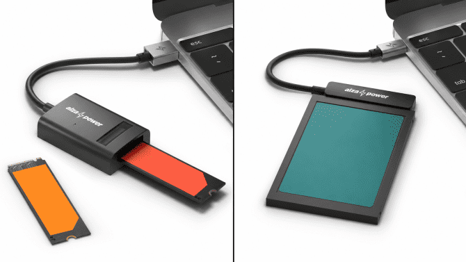 Adaptéry AlzaPower pro interní M.2 a 2,5" disky