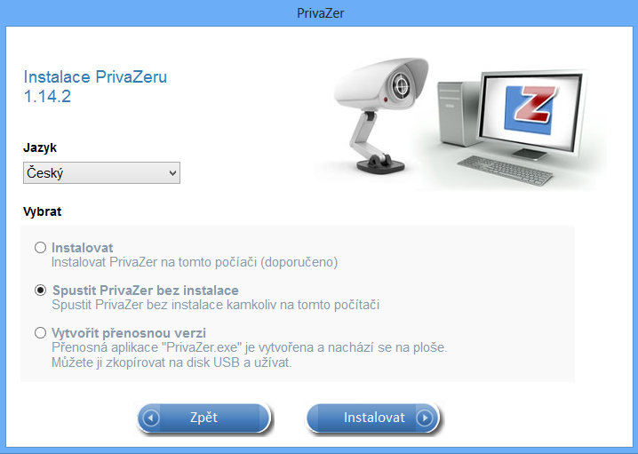 PrivaZer můžete spustit klidně bez instalace