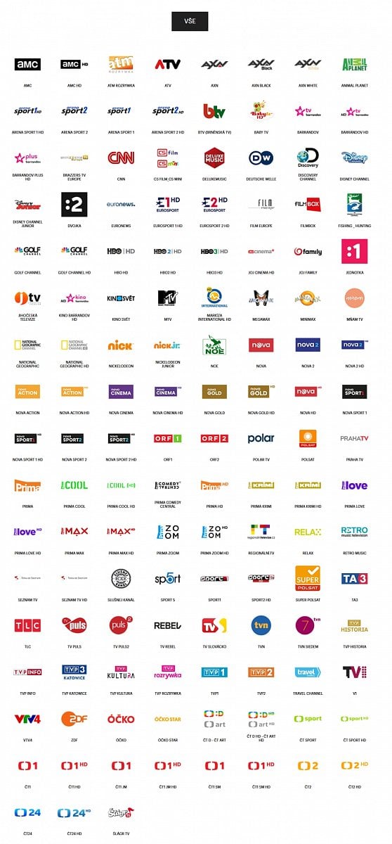 Kompletní nabídka Nordic TV včetně všech doplňkových balíčků.