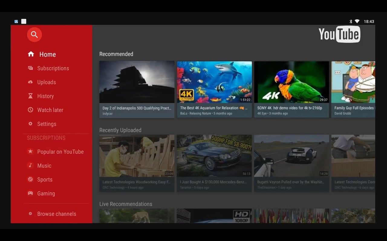 YouTube – přehrávání videa 4K a 1080p