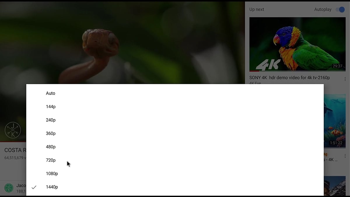 Zidoo H6 Pro - Přehrávání 1440p ve zmenšeném a plném okně