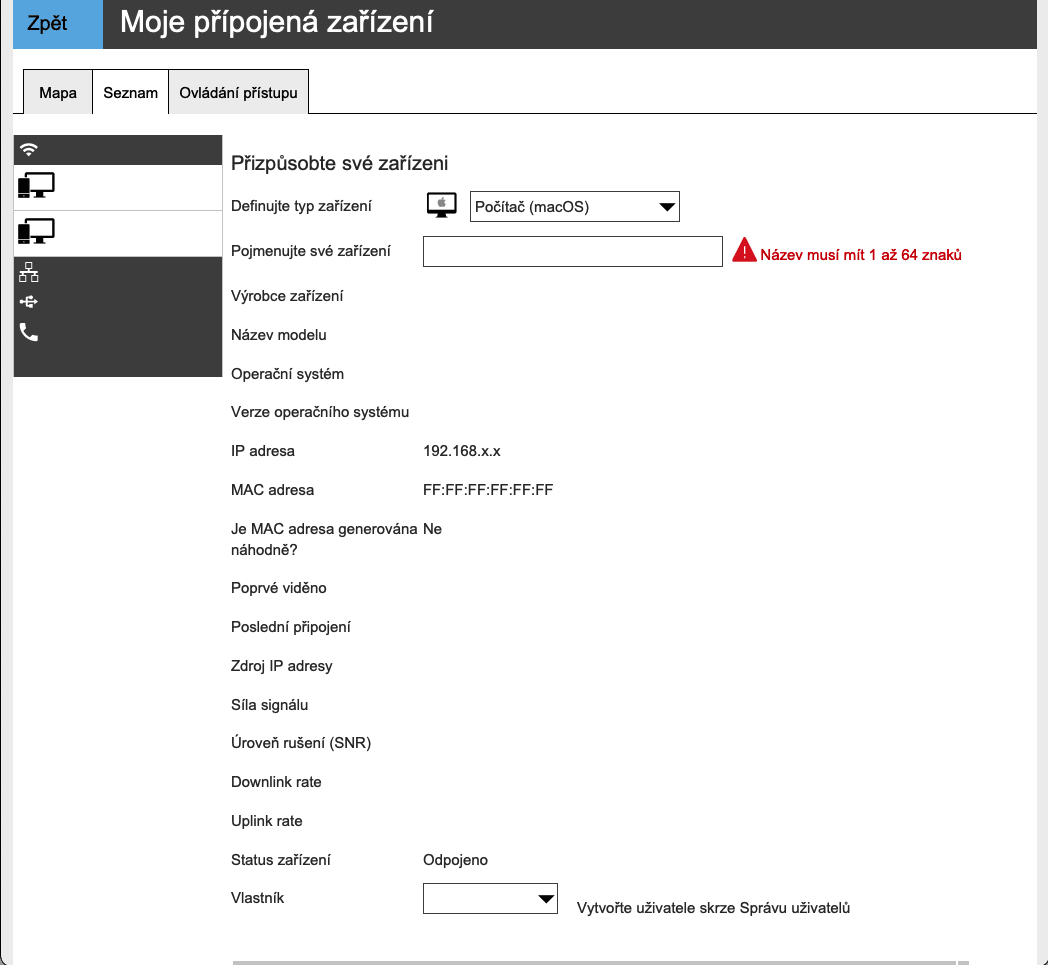 O₂ Smart Box (2021): Administrace