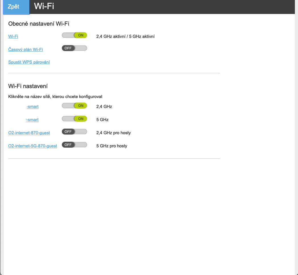 O₂ Smart Box (2021): Administrace