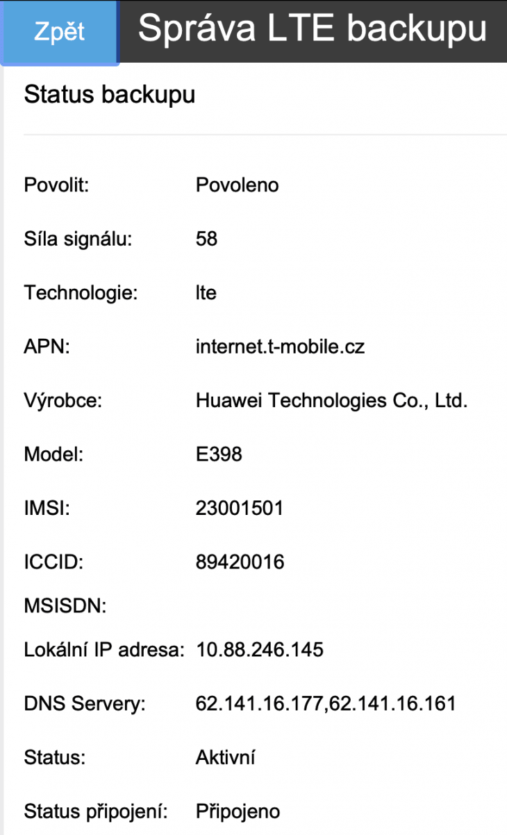 O₂ Smart Box (2021): Administrace