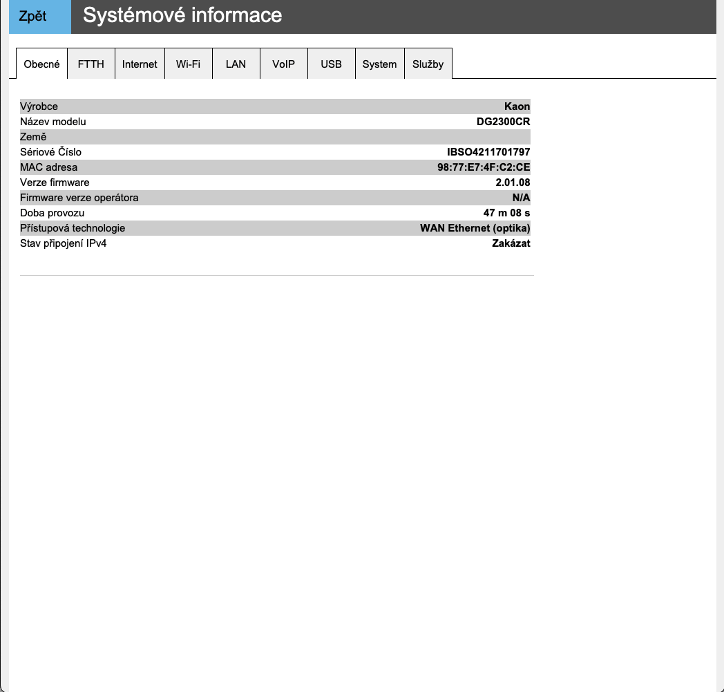 O₂ Smart Box (2021): Administrace