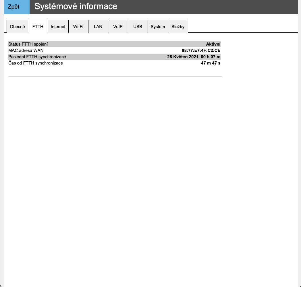 O₂ Smart Box (2021): Administrace