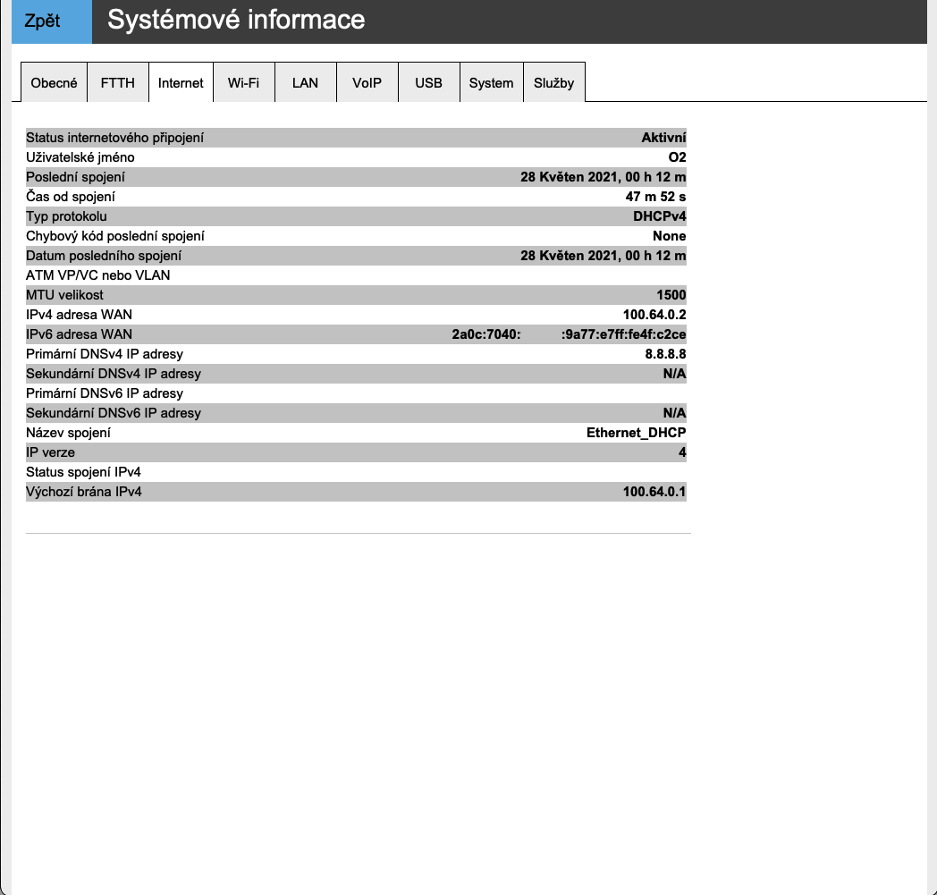 O₂ Smart Box (2021): Administrace