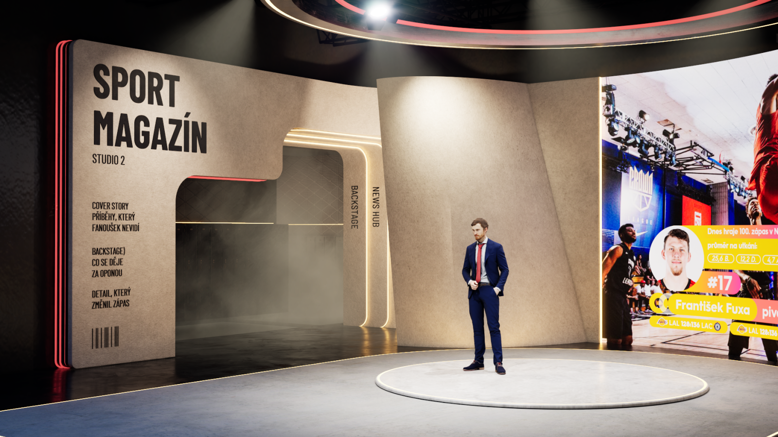 Pracovní vizualizace studia Prima Sport