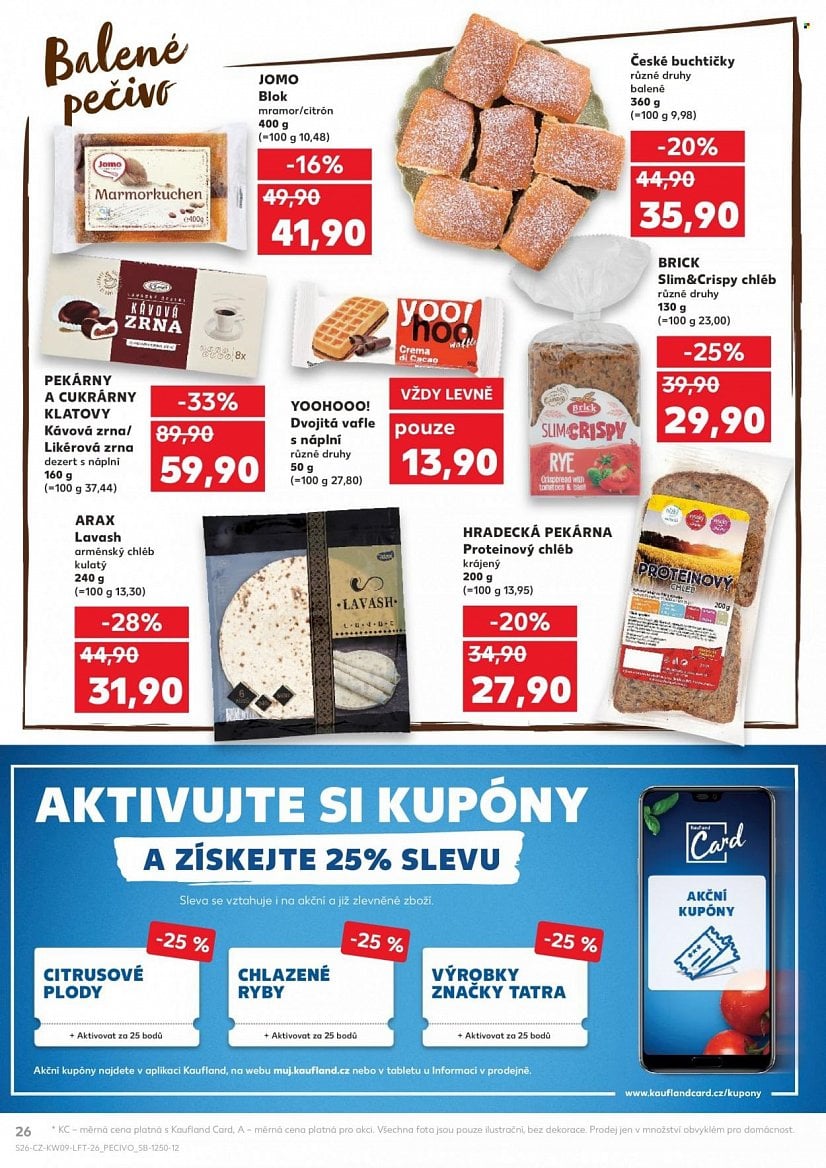 Sladkosti a pečivo v nabídce supermarketů