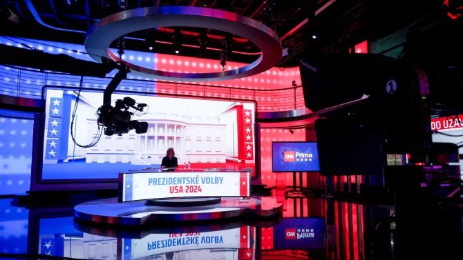 Volební studio CNN Prima News k americkým volbám