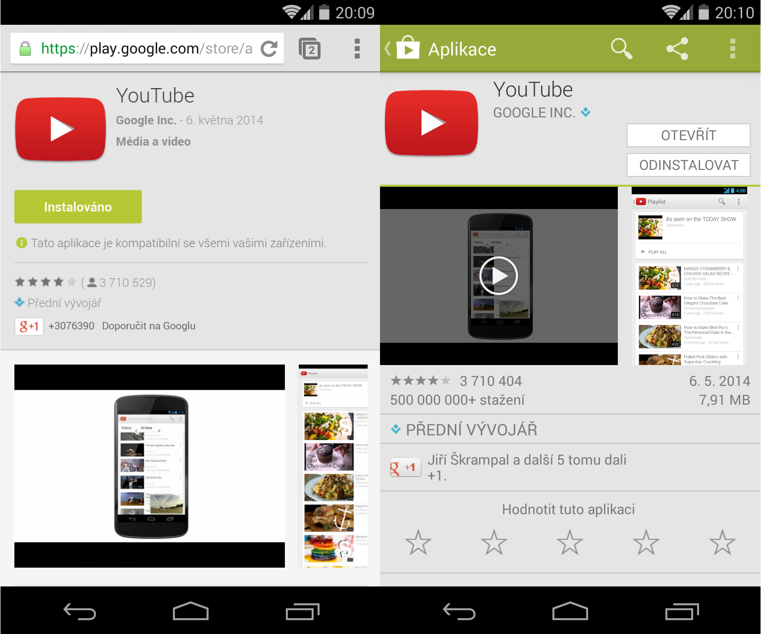 Google Play: srovnání webové verze a mobilní aplikace
