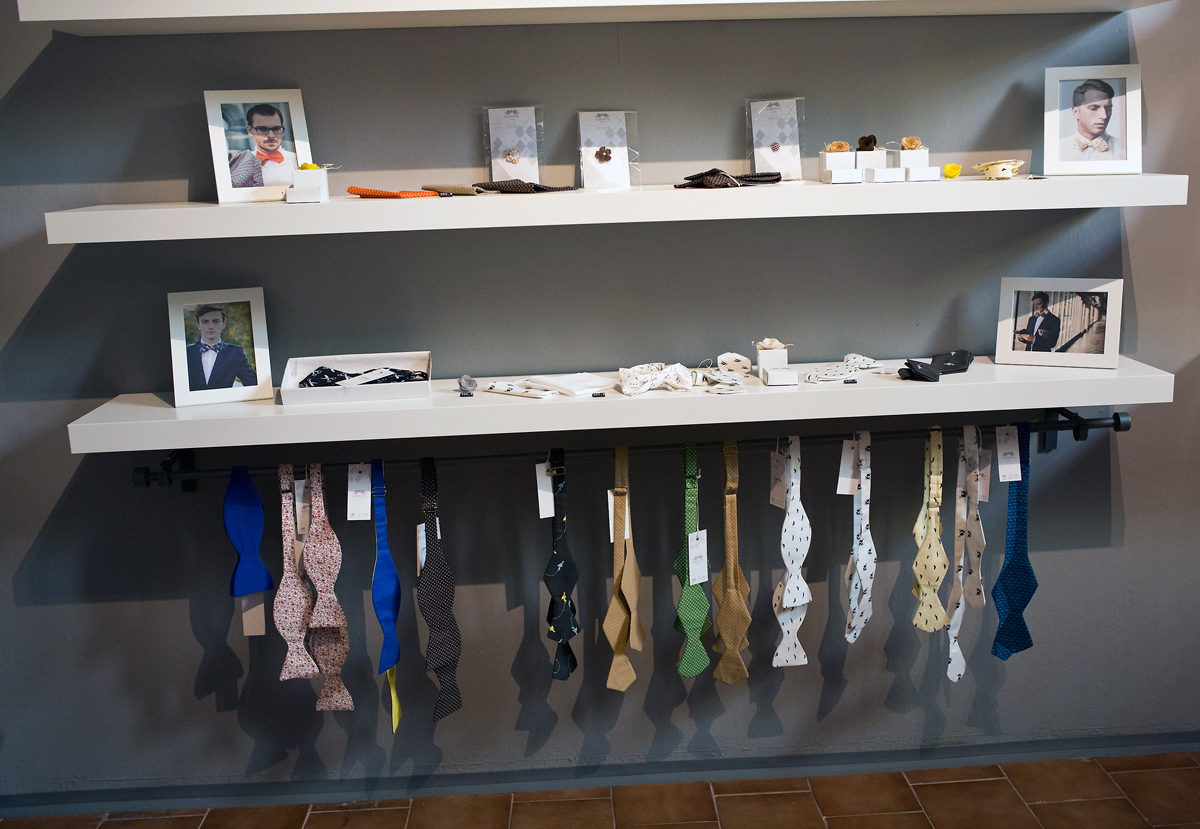 Krispol Store, první české motýlky. Showroom Mánesova 58, Praha.