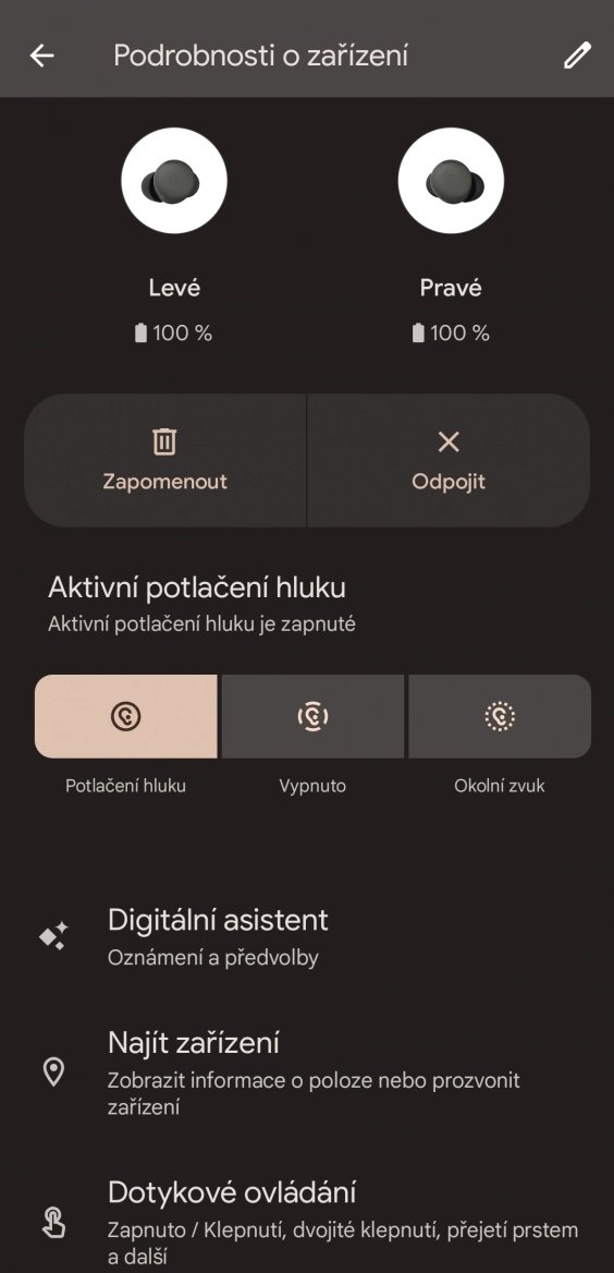 Nastavení podrobností o zařízení