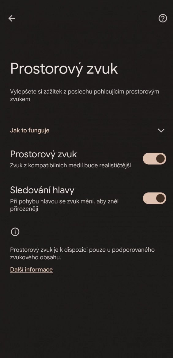 Nastavení prostorového zvuku