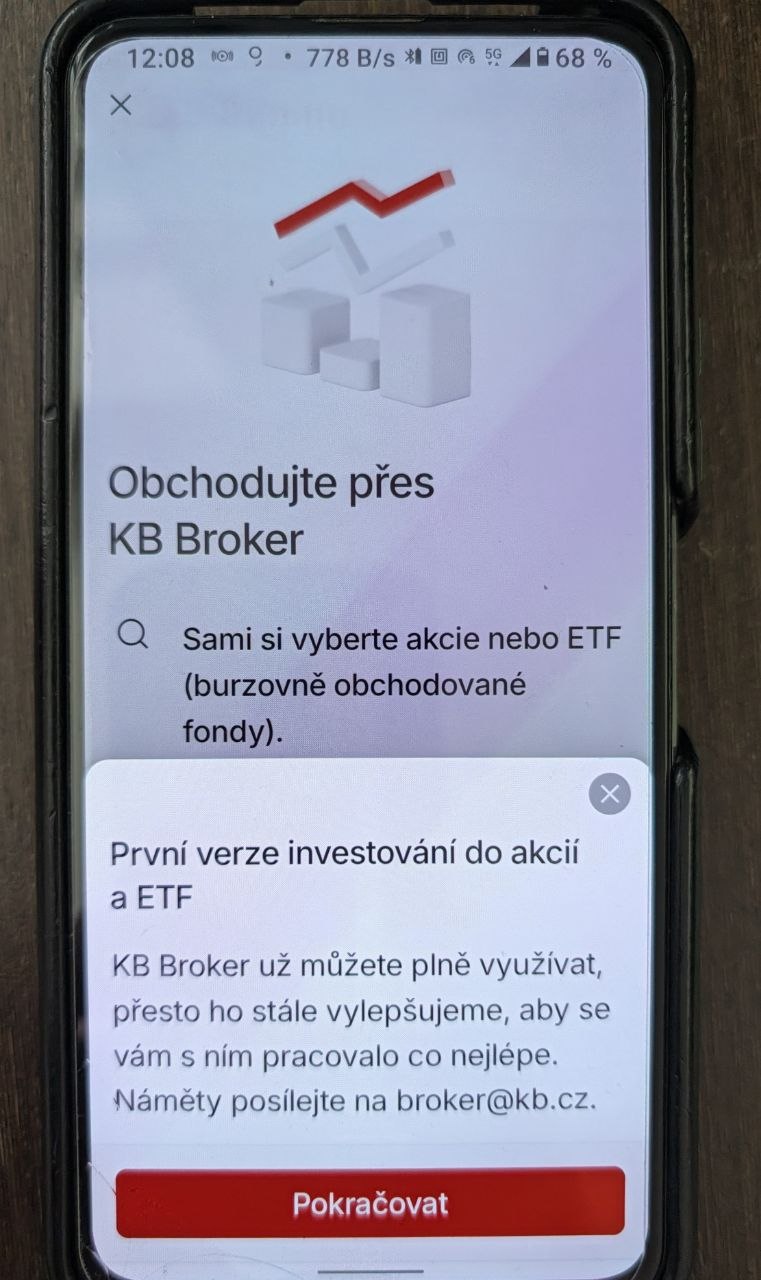 V mobilní aplikaci KB+ je nově součástí i služba KB Broker. (01. 10. 2026)