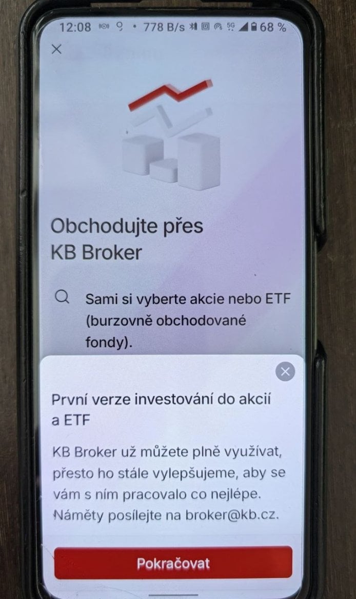 V mobilní aplikaci KB+ je nově součástí i služba KB Broker. (01. 10. 2026)