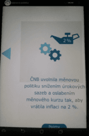 Aplikace „Měnová politika“.