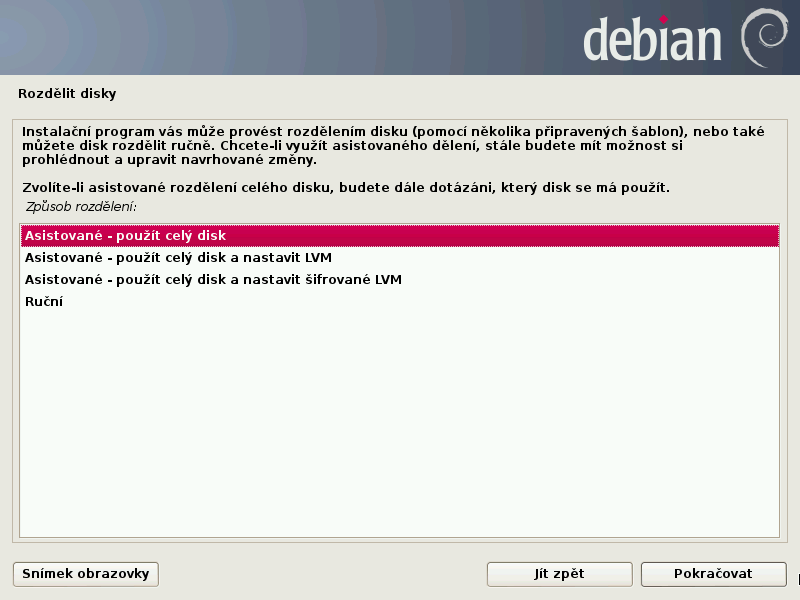 Debian 7.0 Wheezy grafická instalace