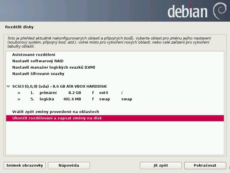 Debian 7.0 Wheezy grafická instalace