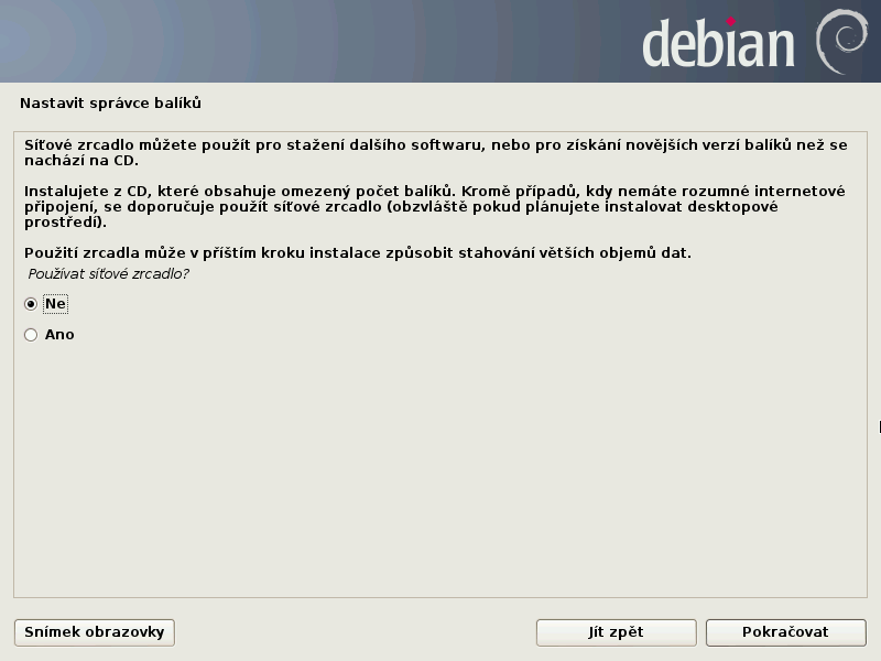 Debian 7.0 Wheezy grafická instalace