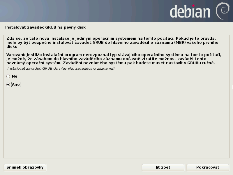 Debian 7.0 Wheezy grafická instalace