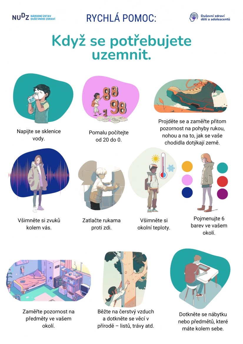 Karty nabízejí i zcela konkrétní rady, které tvoří drobné krůčky k tomu, jak si sám pomoci v některých situacích.