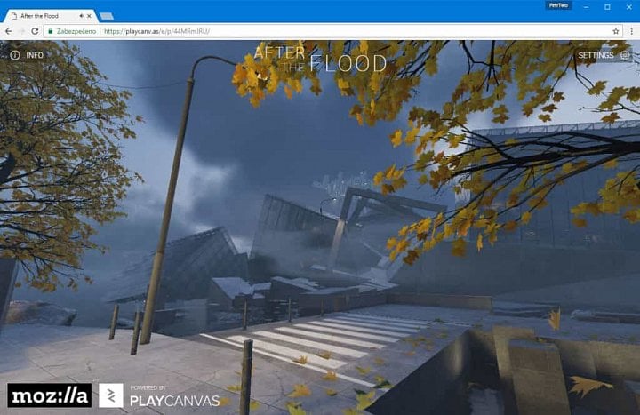 Krátká ukázka technologie WebGL 2 v podobě hry After the Flood