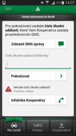 Aplikace umožňuje i nahrávání fotografií z pojistné události. Musíte už však mít číslo škodní události.