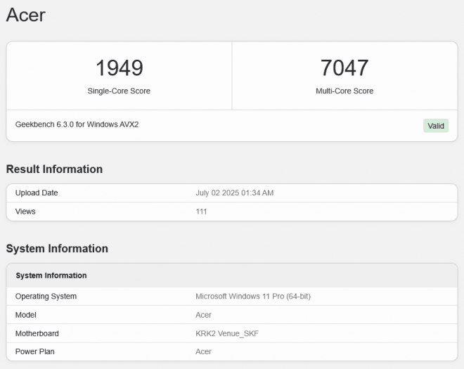 Ryzen AI 5 330 v Geekbench