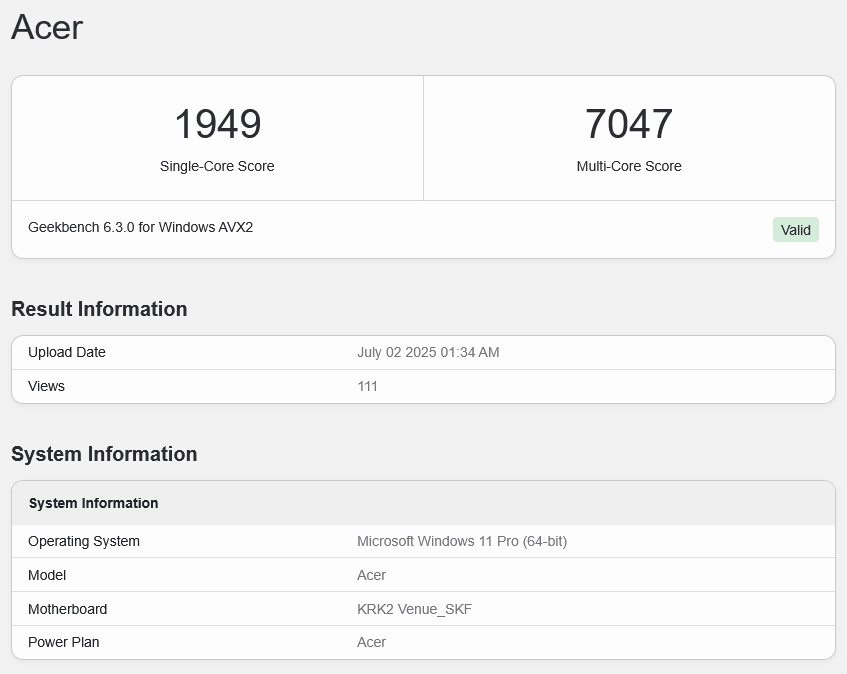 Ryzen AI 5 330 v Geekbench