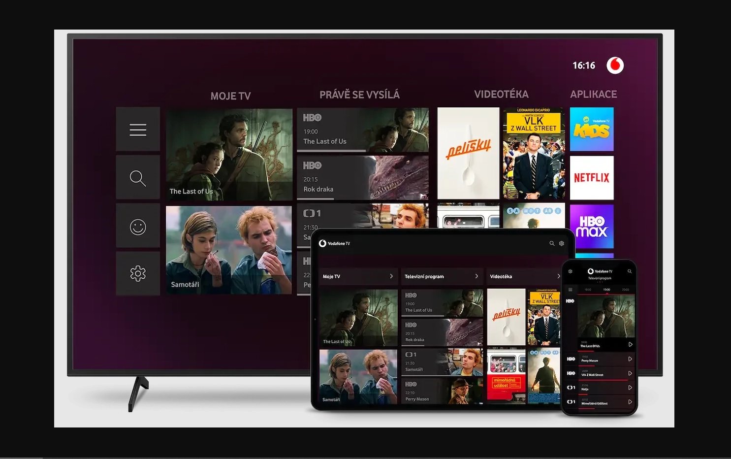 Standardní Vodafone TV – české prostředí