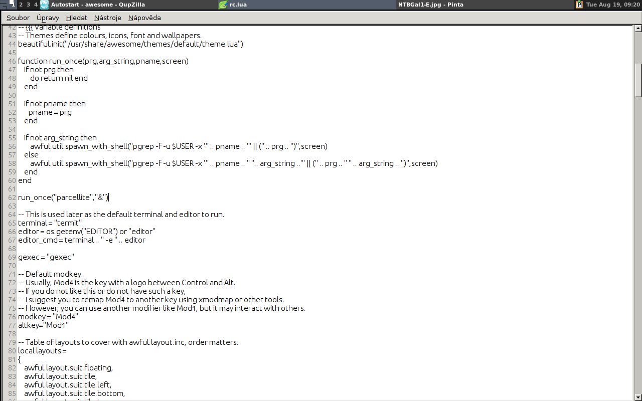 Awesome v kombinaci se Sawfish