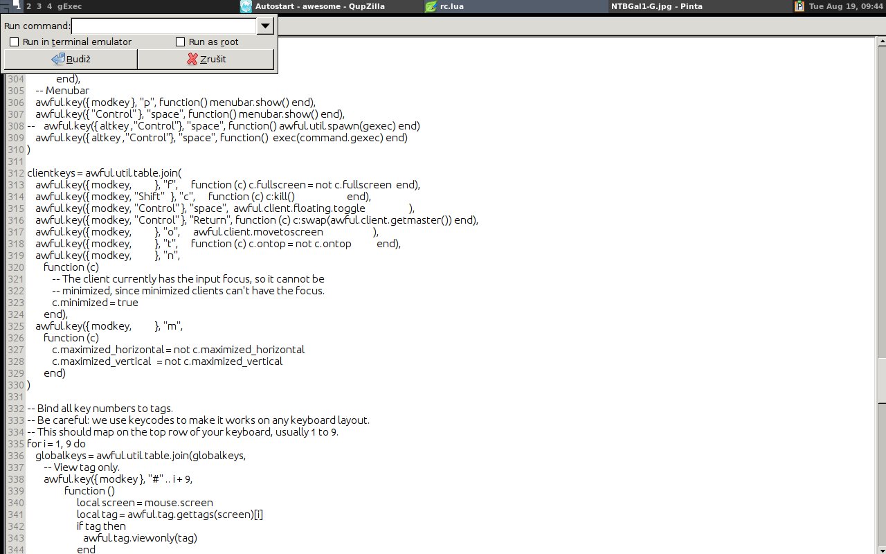 Awesome v kombinaci se Sawfish