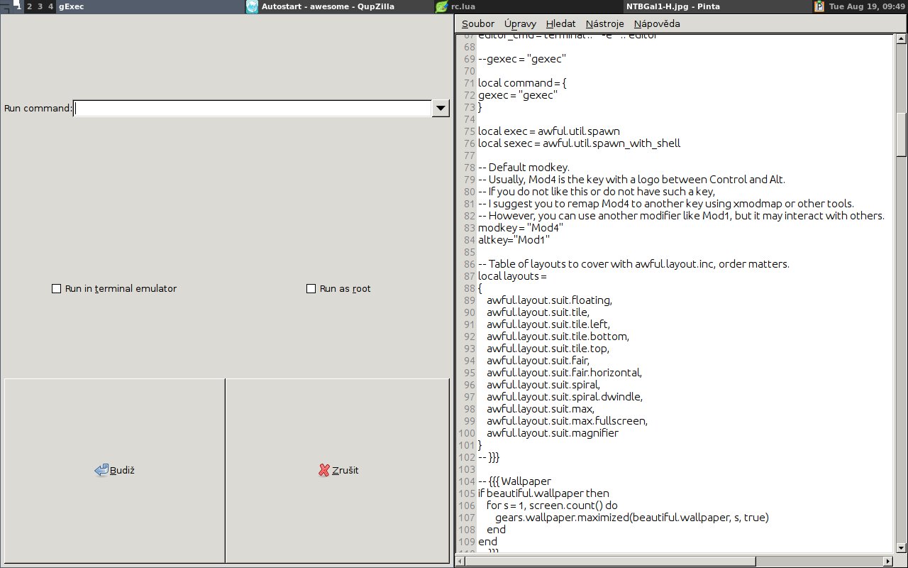 Awesome v kombinaci se Sawfish